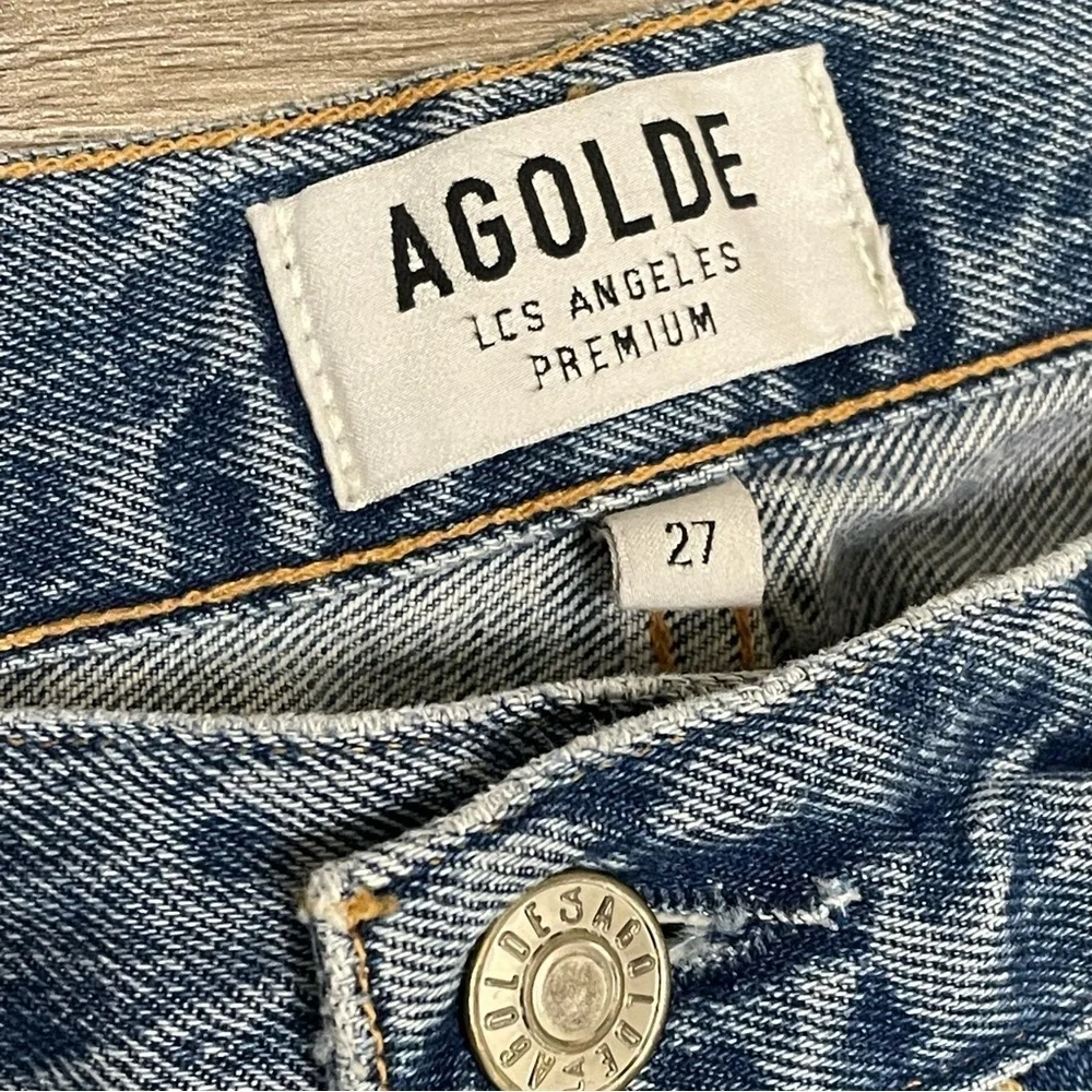 AGOLDE Jamie High Rise Classic Isolation Jeans Distressed Bottom Fly Size 27